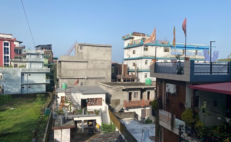 View of surrounding apartment buildings from my rooftop.